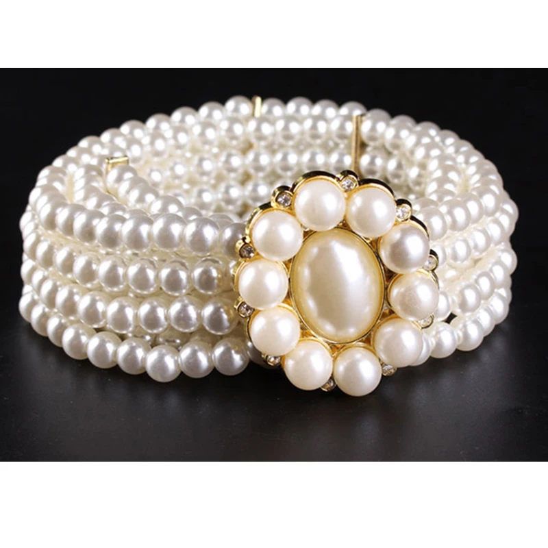 Очаровательная Женская Роскошная поясная цепочка с жемчугом украшенная цветами