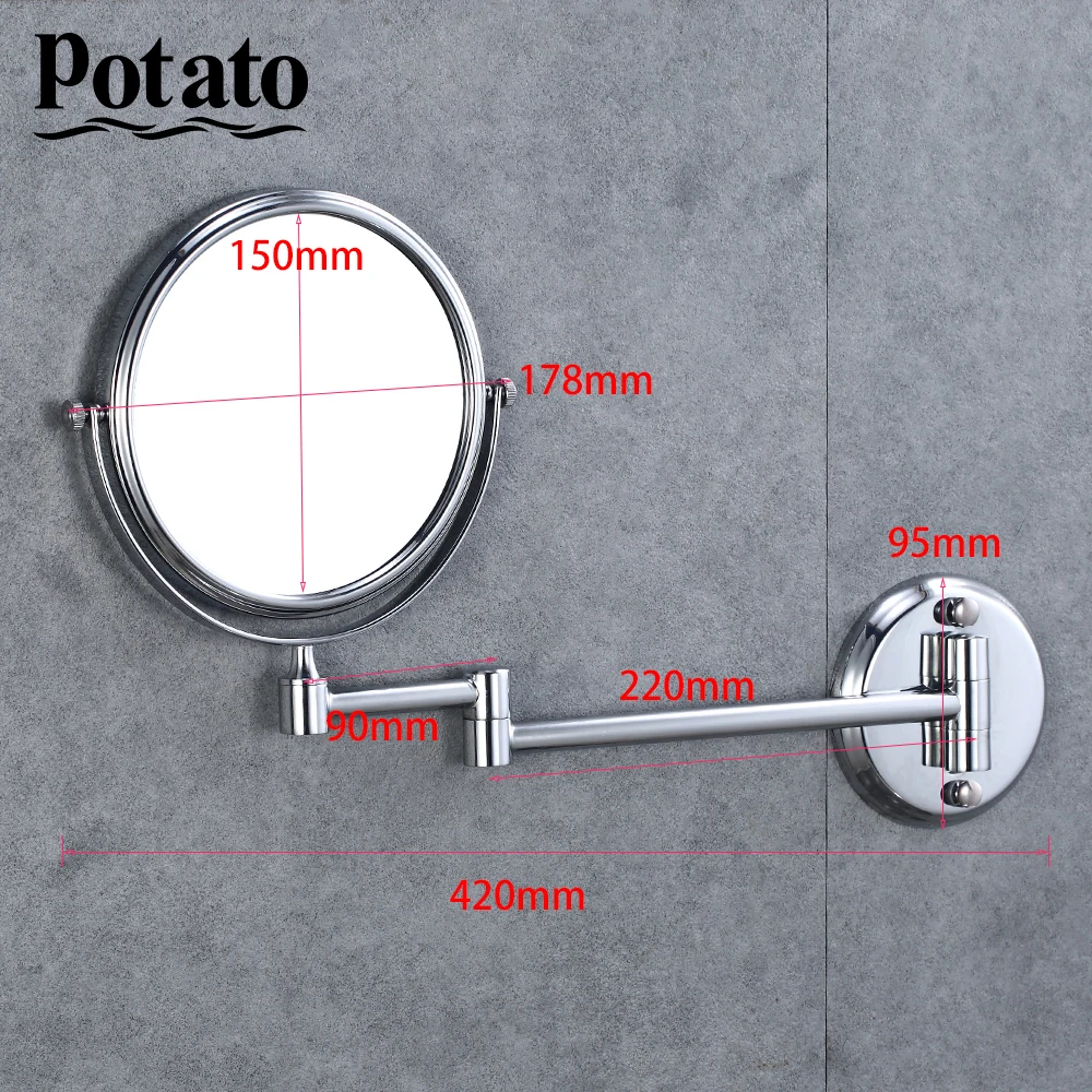 

Wall Magnifying Mirror Extend Double Side Bathroom Makeup Mirror P760-6