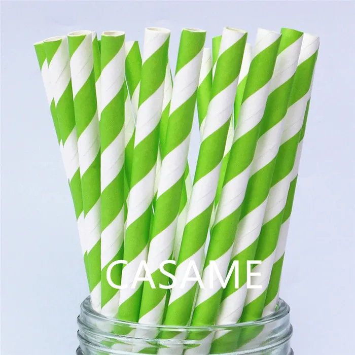 lime stripes 1000 шт Хэллоуин цвета шеврон Полосатый горошек Питьевая Рождественская бумажная соломинка оптом красочные бумажные соломинки - Цвет: lime stripes