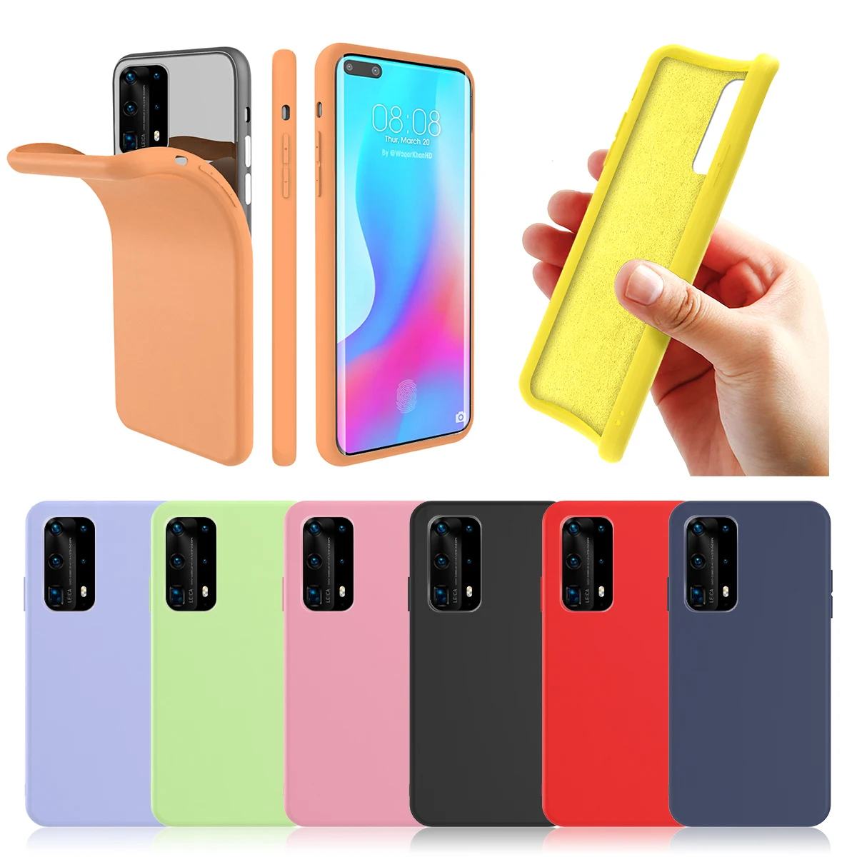 Чехол для телефона Huawei P40 Pro тонкий матовый мягкий чехол из силикона и ТПУ со