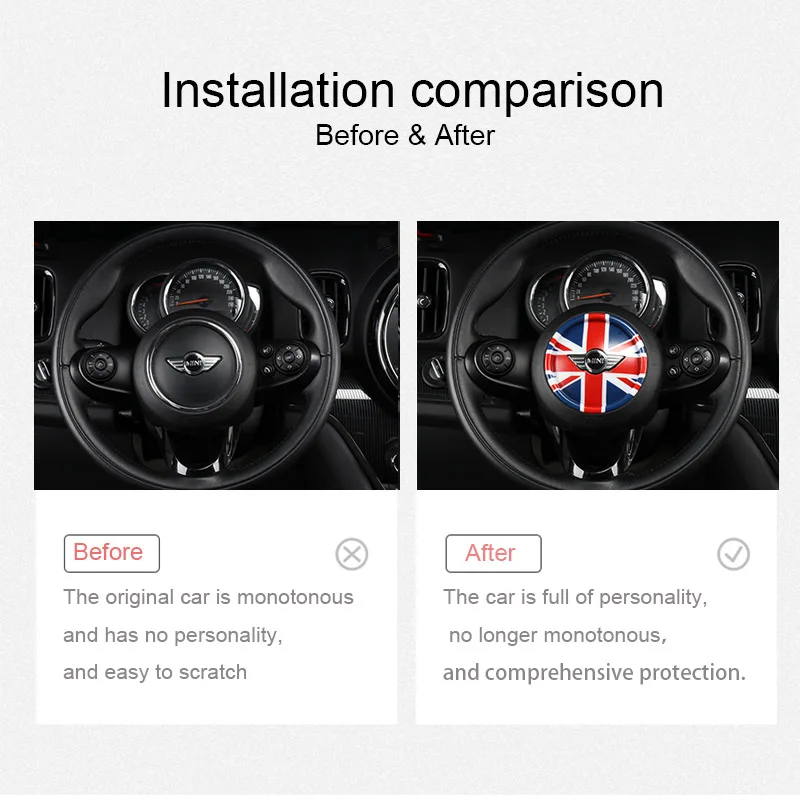 Steering Wheel Center Panel Car Sticker Decal Cover Stickers for MINI COOPERS ONE+ F54 F55 F56 F60 F57 Countryman Clubman | Автомобили и