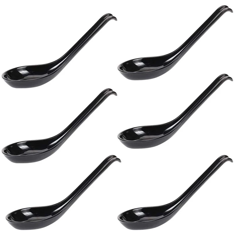 Soup Spoons 6 Pcs Japanese Style Creative Rice Chinese Asian with Long Handle for Restaurants | Дом и сад