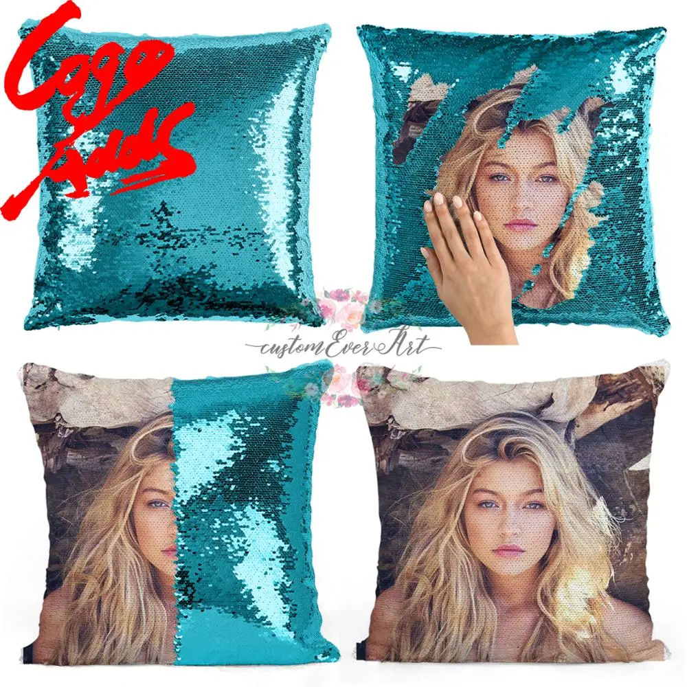 Подушка с пайетками Gigi реадий | Наволочка Двухцветная подушка Подарок для нее