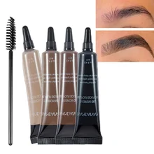 6 Colors Eyebrow Gel Tattoo Cream Waterproof Long Lasting  Microblading Eyebrows Tint Enhancer Eyes Pen Brush Kit Cosmetic