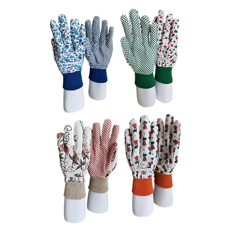 

8 Pcs Flower Gardening Gloves Soft Pvc Polka Dot Gloves Breathable Worker Gloves Non-Slip Garden Work Garden Pruning Use