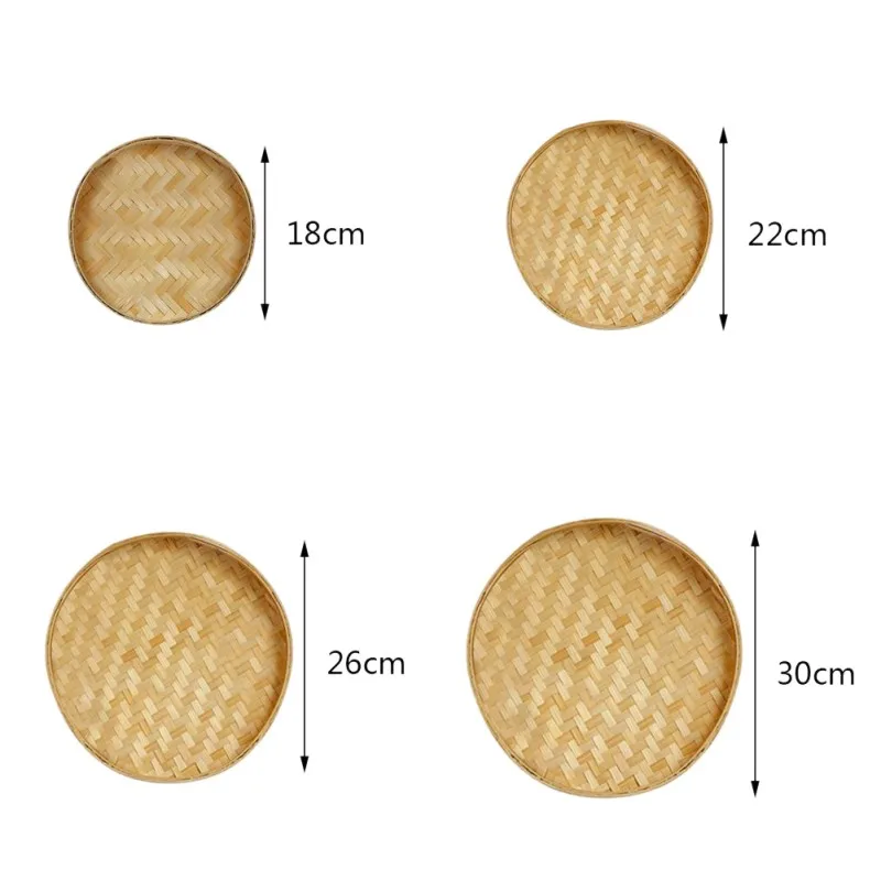 Плетеный вручную бамбуковый лоток для хранения сито ручная роспись плот круглая