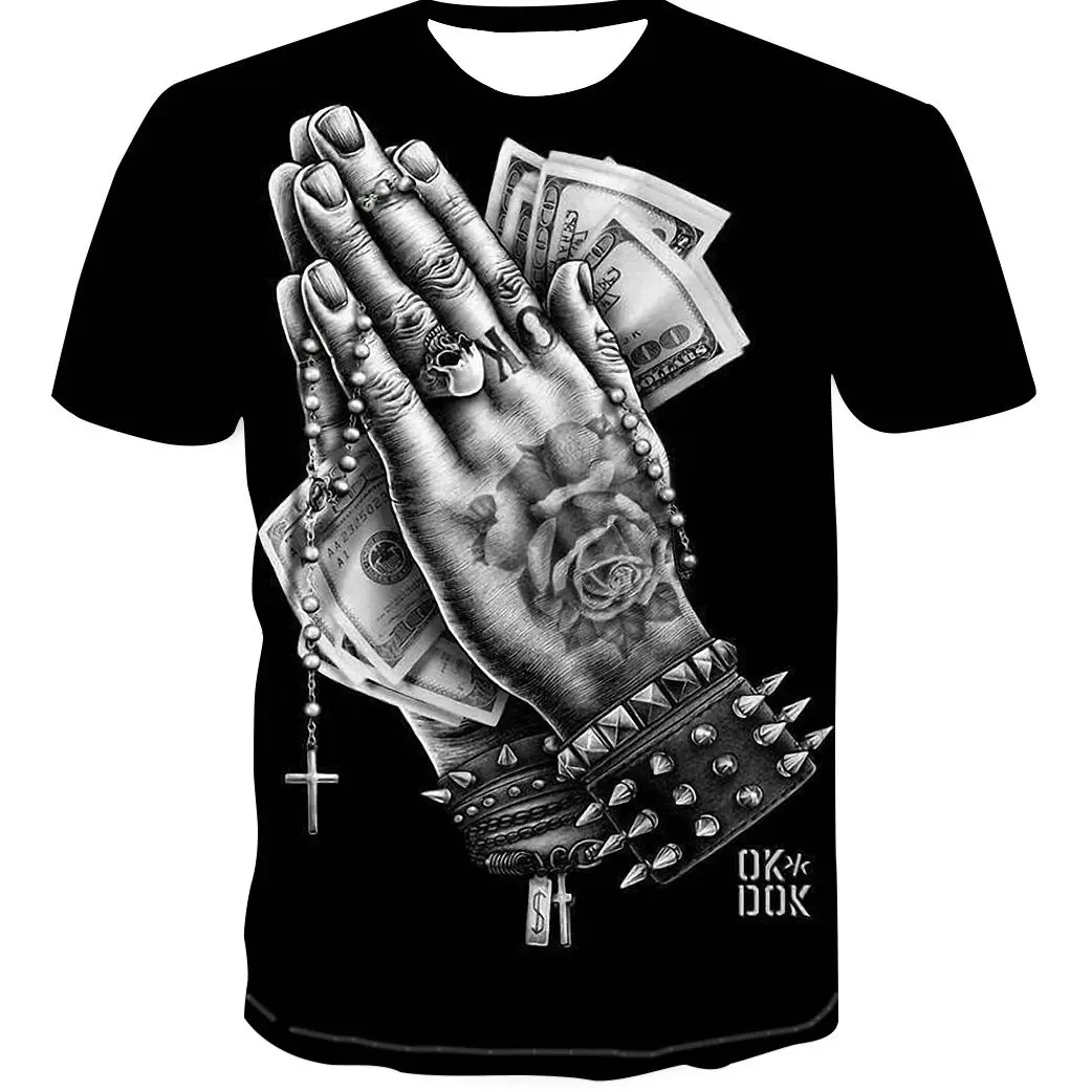 

2021 Summer fashion new 3D T-shirt men and women digital printing sleeve t shirt printing