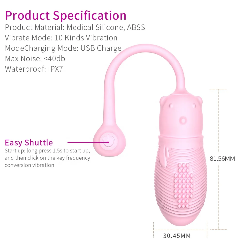 USB Перезаряжаемый 10-дневный маленький медведь беспроводной Яйцо вибратор