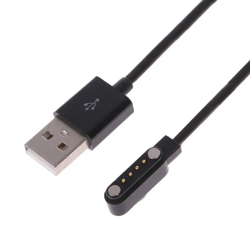 BK Зарядное устройство для KW88 KW18 GT88 G3 Smartwatch зарядка через USB 4 Pin магнитные зарядные кабели - Цвет: BK