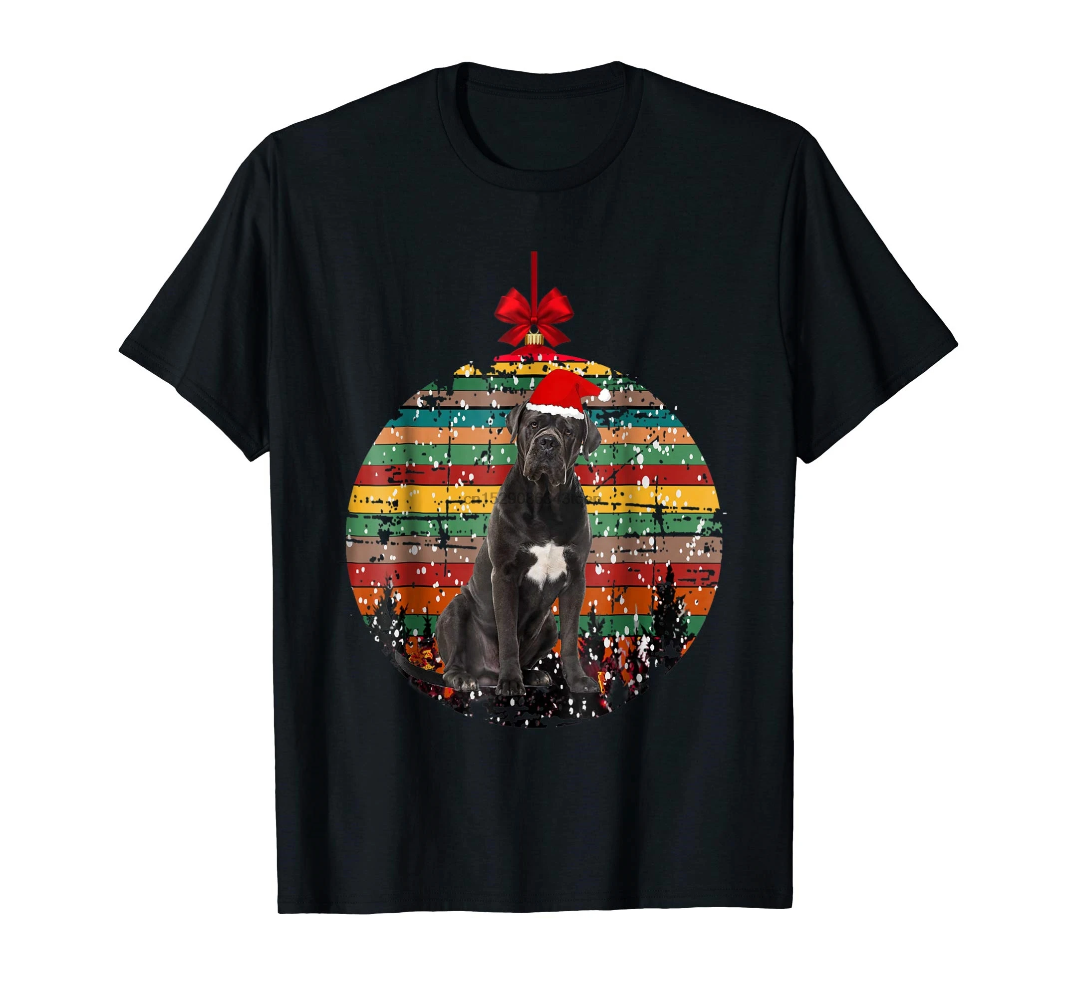 

T-Shirt-Black Christmas Vintage Cane Corso Dad Mom Dog T-Shirt Gift-Men's