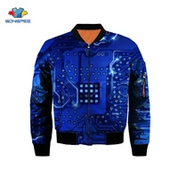 novelty 3d printed computer cpu core heart circuit hacker jackets harajuku graphic thicken keep warm bomber jacket casual coat