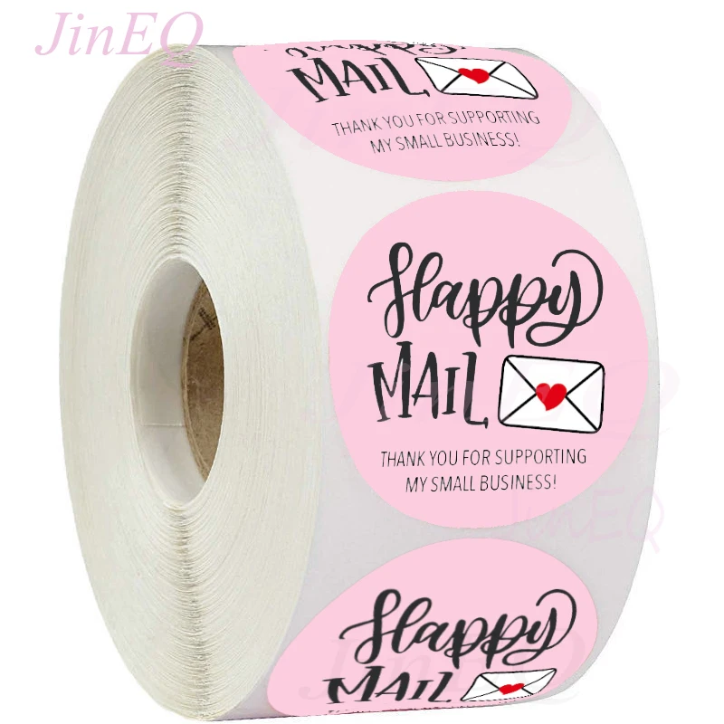 

500 шт., наклейки с надписью Happy Mail