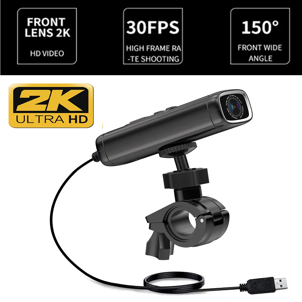 Мотоцикл Камера 2K видеорегистратор Регистраторы Dash Cam мото 1440P для велосипедного