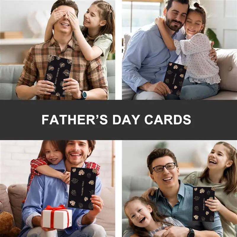 

8pcs Father's Day Greeting Cards Birthday Festival Message Invitation Cards