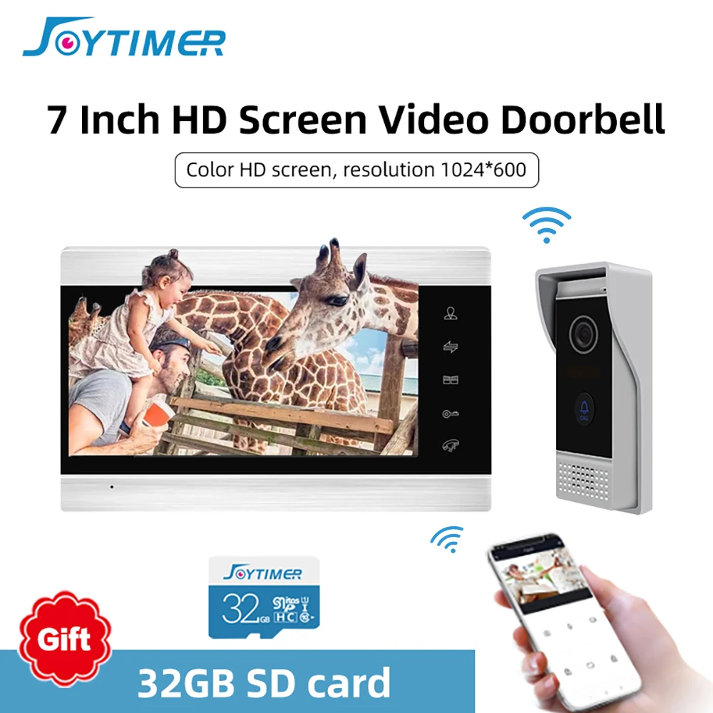 

Joytimer New Video Intercom Tuya Smart Home 7 Inch Video Door Phone Motion Detection Support Remote unlock Free Gift SD Card