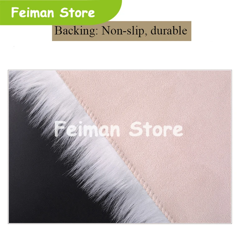 Черный белый Овчина Шерсть ковер из искусственного меха коврик ворсистый