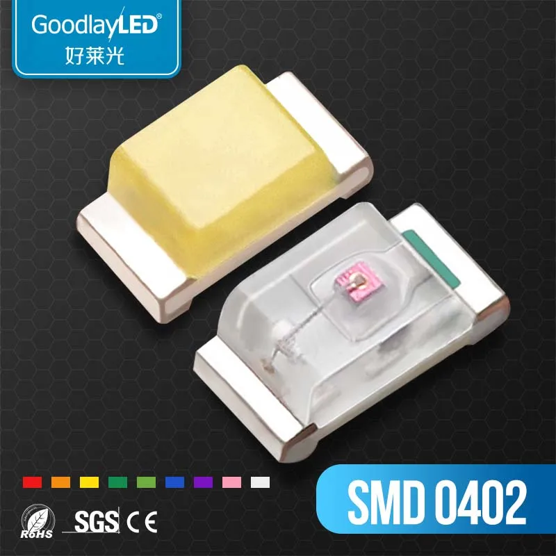 1000 шт. чип 0402 Smd Led светильник на светодиодах красные синие зеленый розовый белый