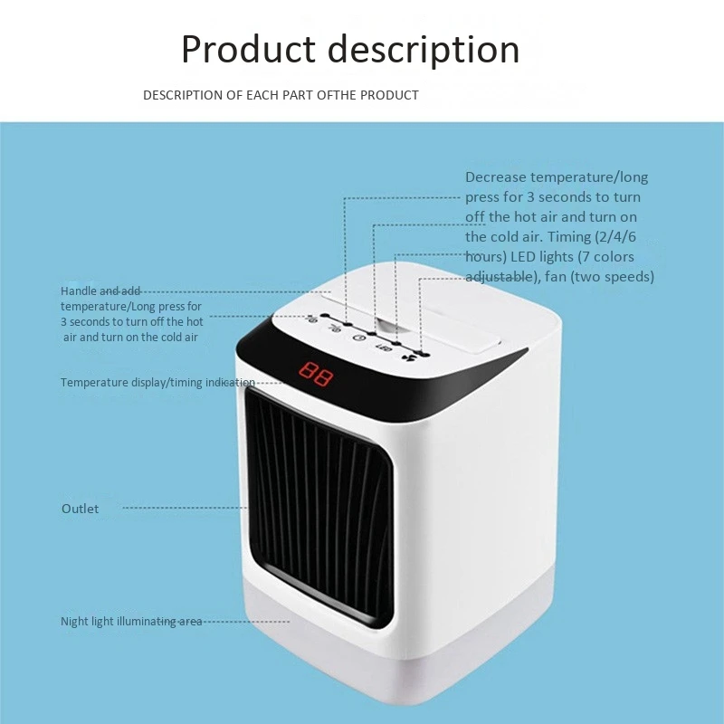 

Portable Heater Household Remote Control with Overheat Protection