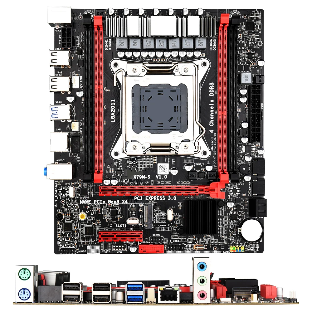 JINGSHA X79 M S 3 0 материнская плата USB SATA3.0 M.2 NVME слот LGA2011 настольный процессор