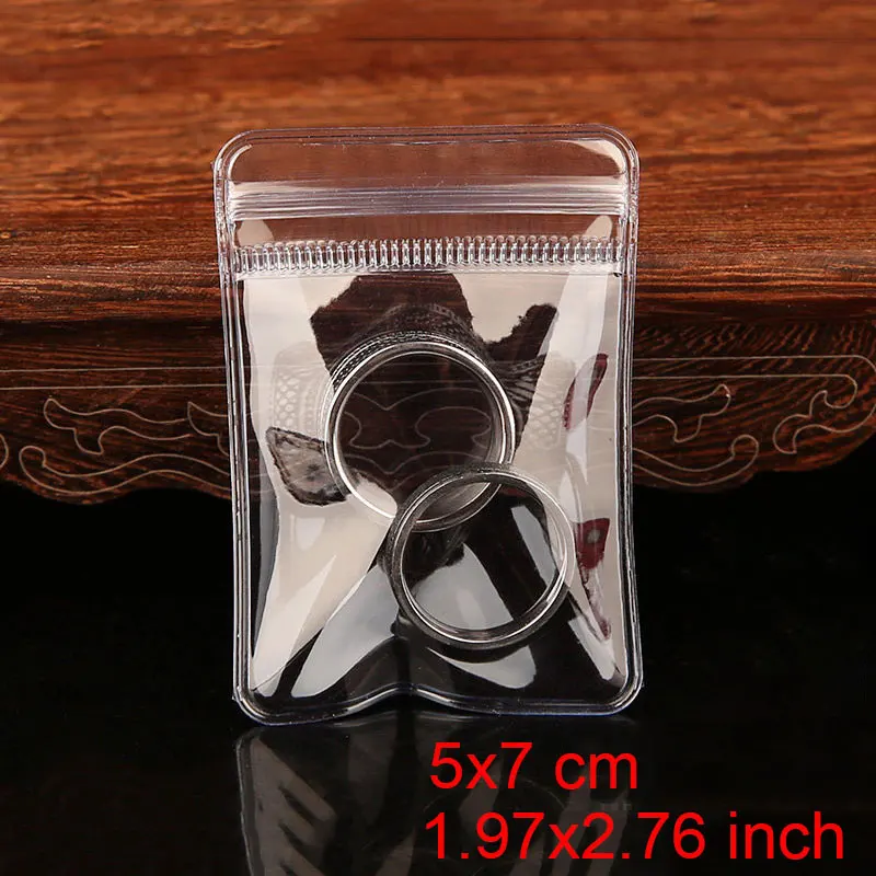 

50 шт., самозапечатывающиеся пластиковые сумки для ювелирных изделий из ПВХ с замком на молнии, толстые прозрачные серьги с застежкой-молнией, упаковочные сумки для хранения