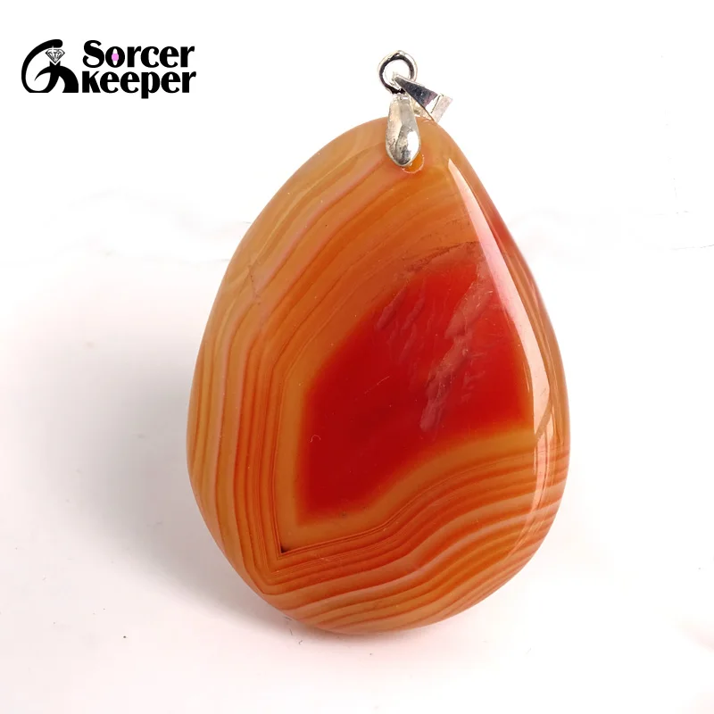 High Quality Pendentif Real Natural Red Botswana Agates Stone Pendant Chains Necklace For Women Jewelry Making BC045 | Украшения и