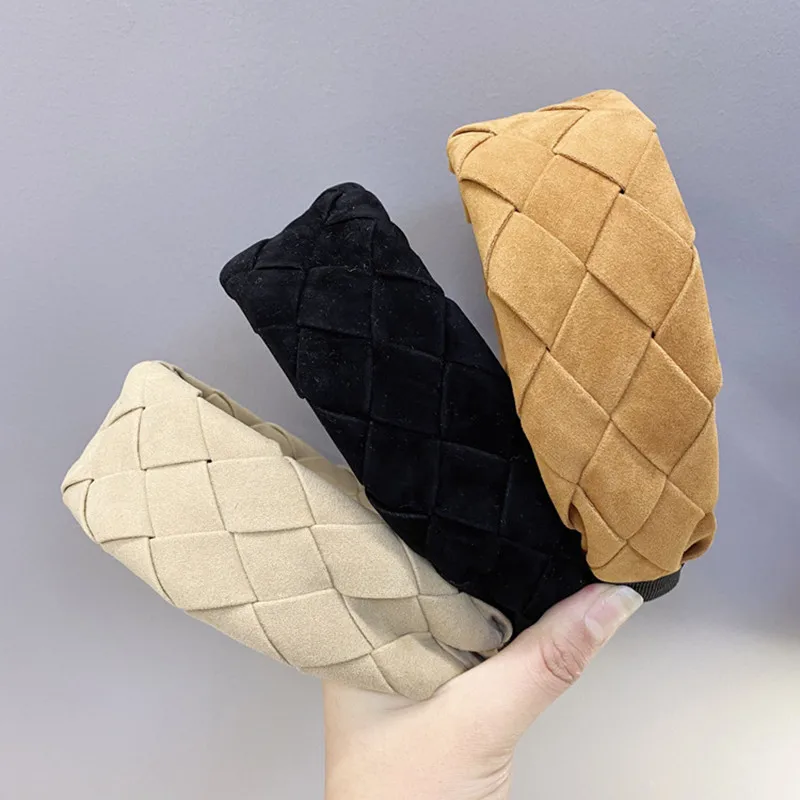 

Сетчатая фланелевая плетеная повязка на голову модные аксессуары для волос женская широкая элегантная повязка на голову универсальная бут...