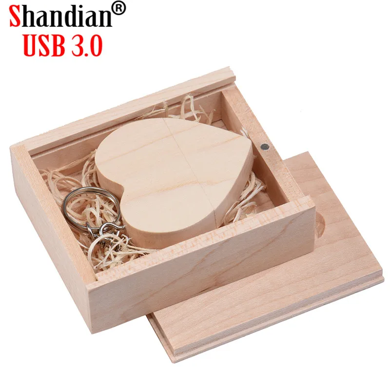 USB флеш накопитель SHANDIAN деревянный в форме сердца 32 8 Гб|memory stick|usb 3.0 8gbleather usb |