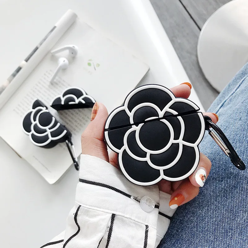 Для AirPods 2 Чехол 3D мягкий прочный чехол с изображением цветов Силиконовый