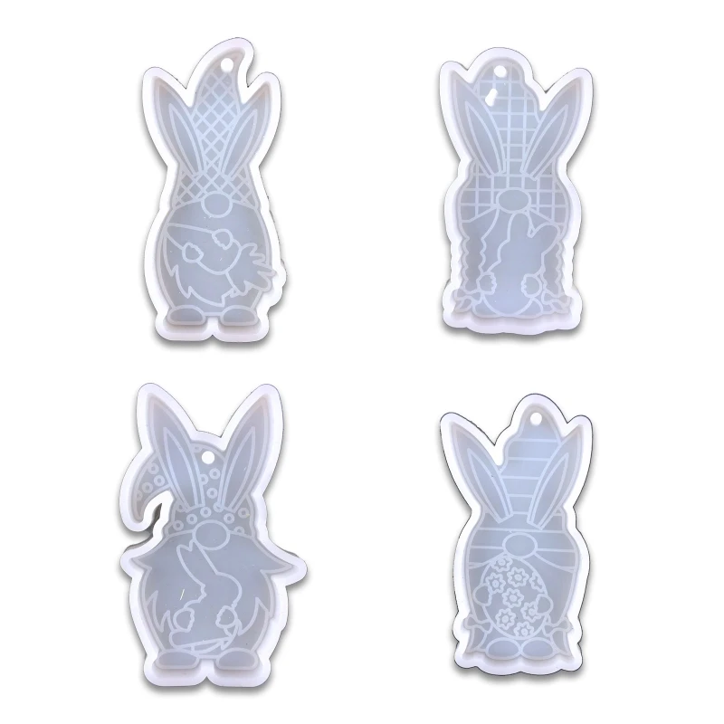 

Easter Gnome Rabbit Keychain Epoxy Resin Mold DIY Crafts Jewelry Casting Tool Keyring Pendant Silicone Mould