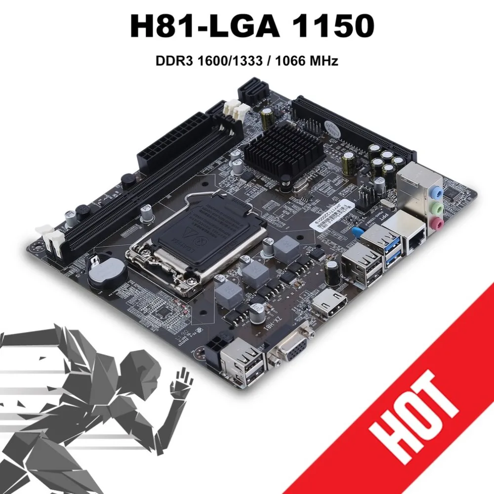 Материнская плата H81 для Intel LGA 1150 материнская настольного компьютера SATA 6 USB 2 0 игр