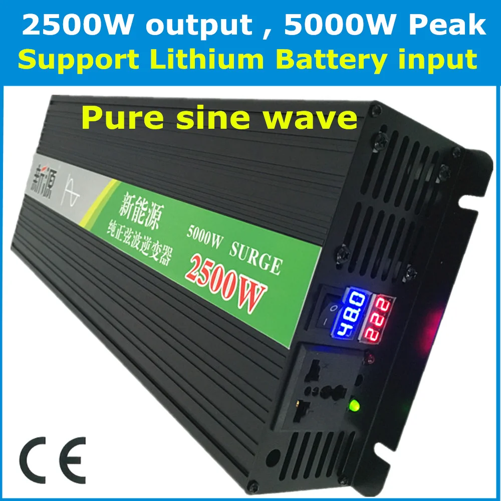 DC48v 60v постоянного тока до AC220v 110v 2500W Выход/5000 Вт умный дом пиковая чистая
