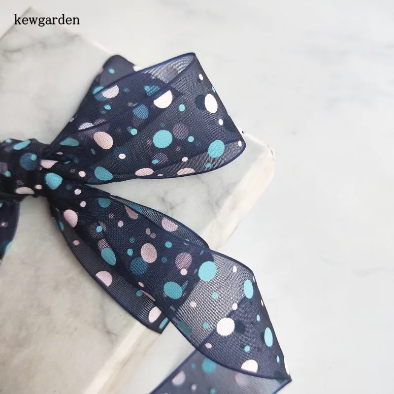

Kewgarden DIY заколка для волос, бантик для волос, аксессуары для волос, марлевые точки, ленты из органзы, 1 "25 мм, атласная лента, вручную изготовлен...
