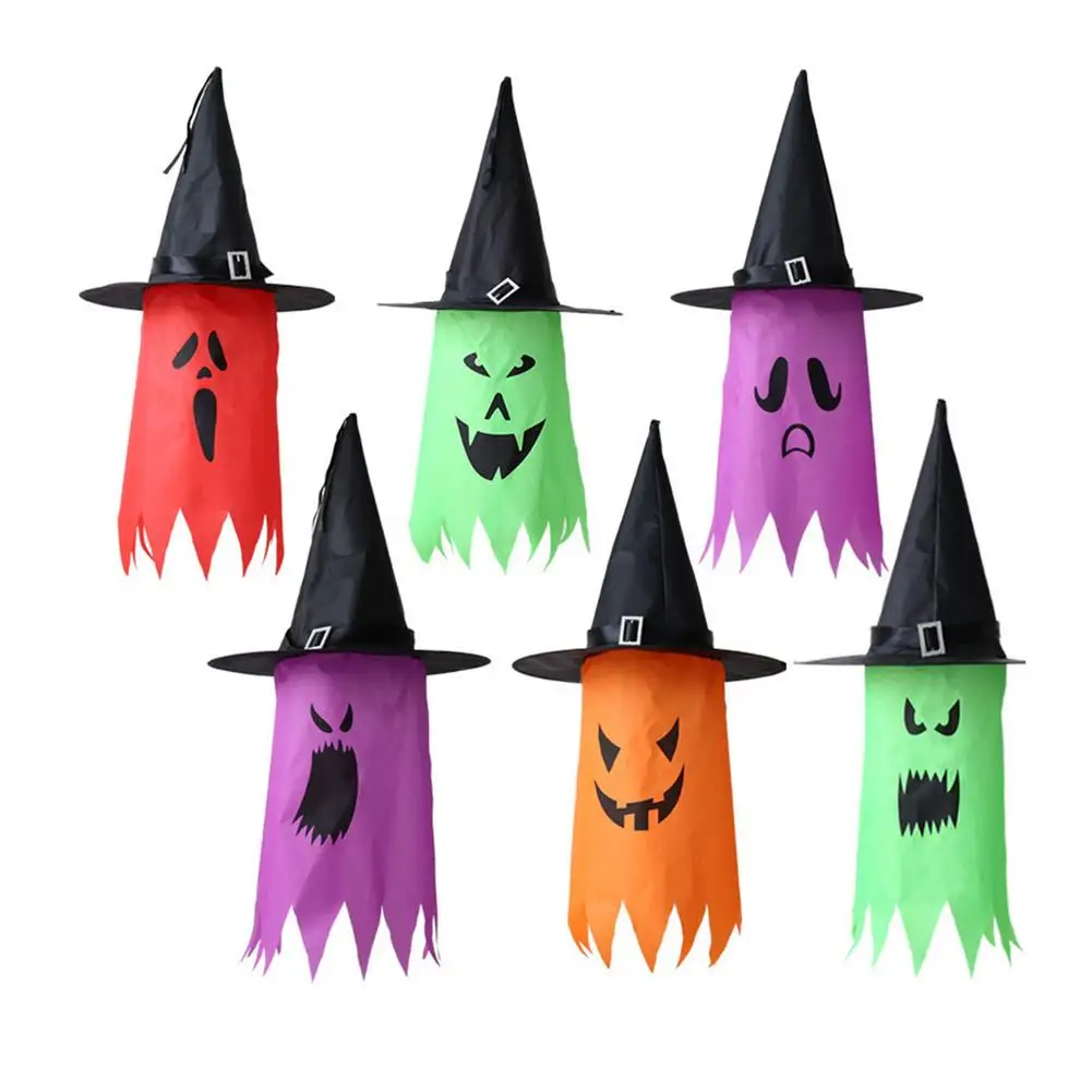 

Halloween Decoration Witch Hat LED Lights Halloween Witch Hat For Party Decoration Ghost Pendant Ornaments Props
