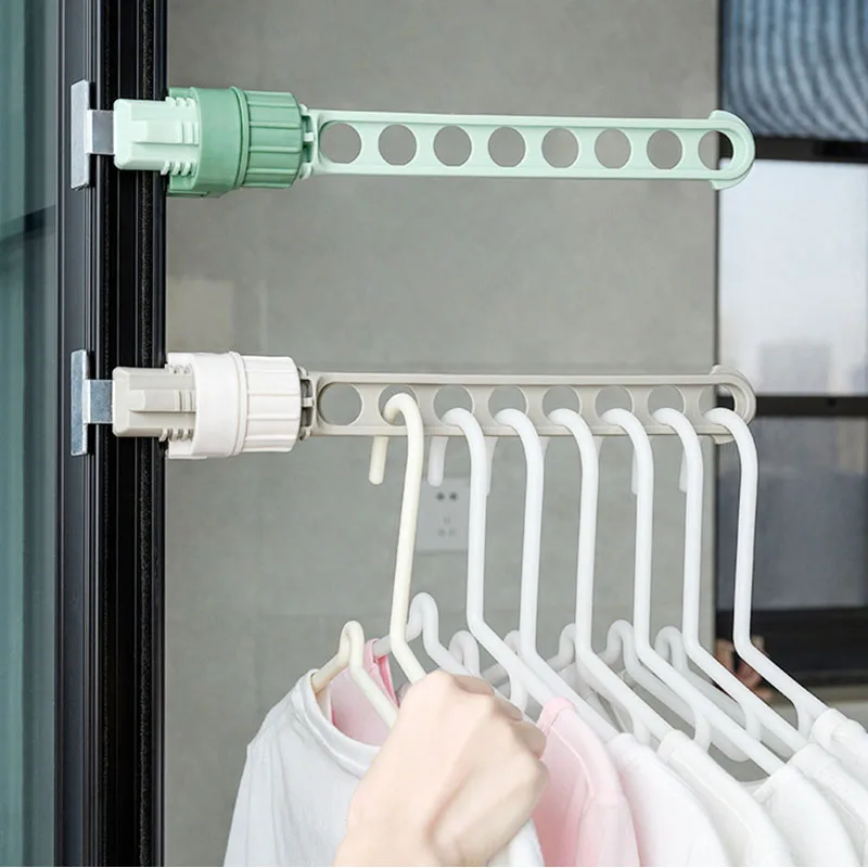 8 Holes Drying Rack Balcony Clothes Drying Rack Wall Mounted Clothes Drying Rack Bathroom Drying Rack Indoor Space Saving