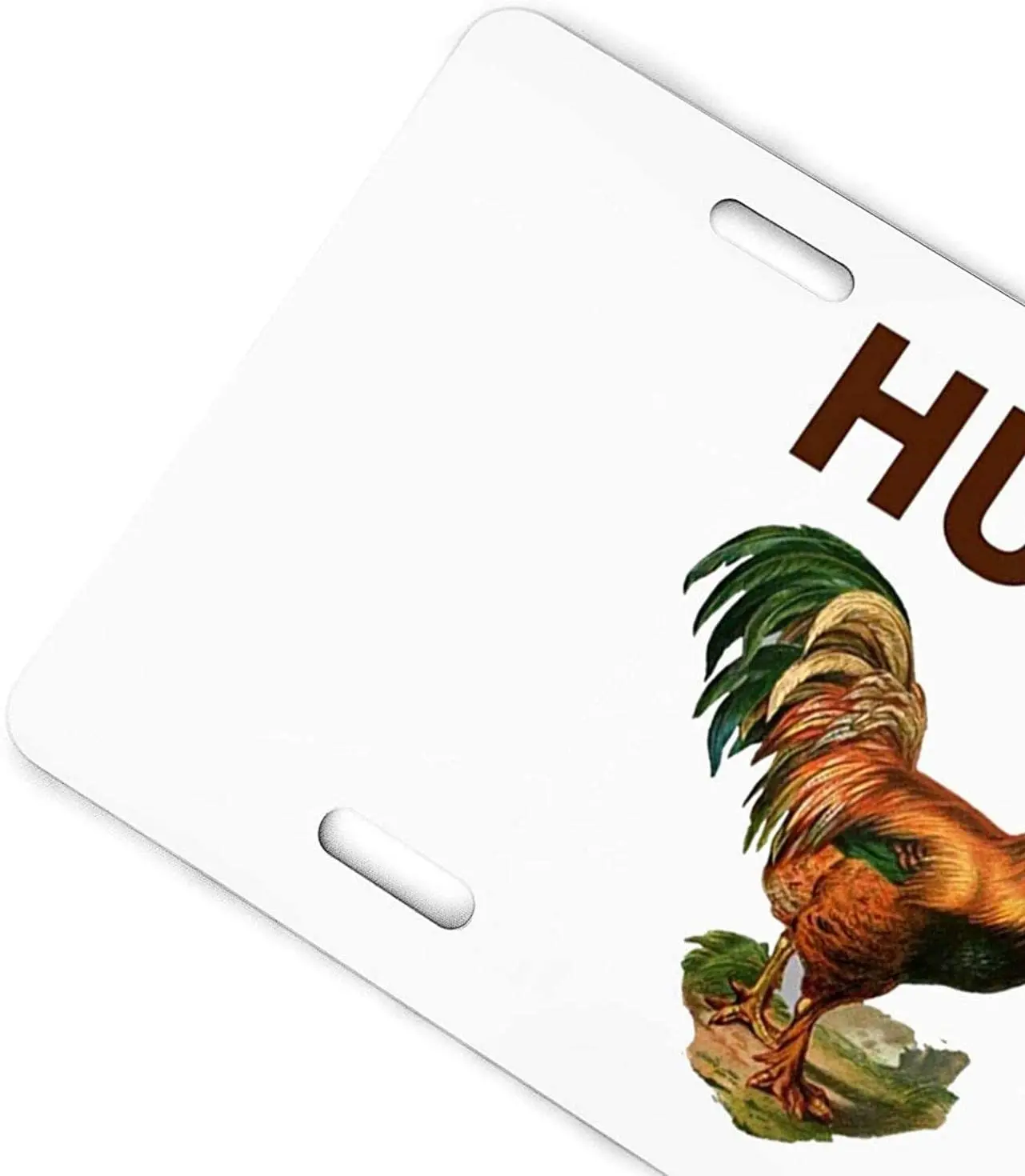 Огромный петух забавный предупреждающий номерной знак курицы