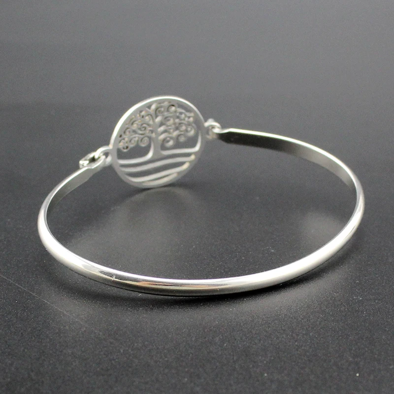 Браслет Hapiship из нержавеющей стали с круглым деревом для женщин и мужчин