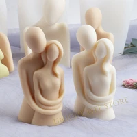 christmas diy hug family candle silicone mold diy lovers aromatic plaster soap candle making wedding gift home decor supplies