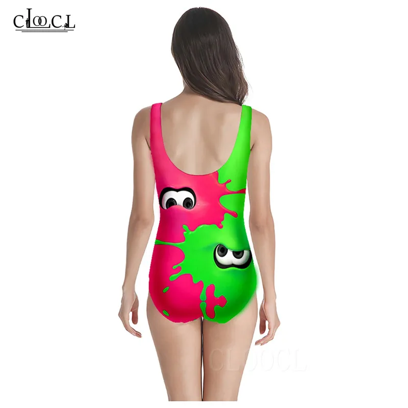 Купальник пляжный женский тонкий цельный купальник игровой зеленый и красный