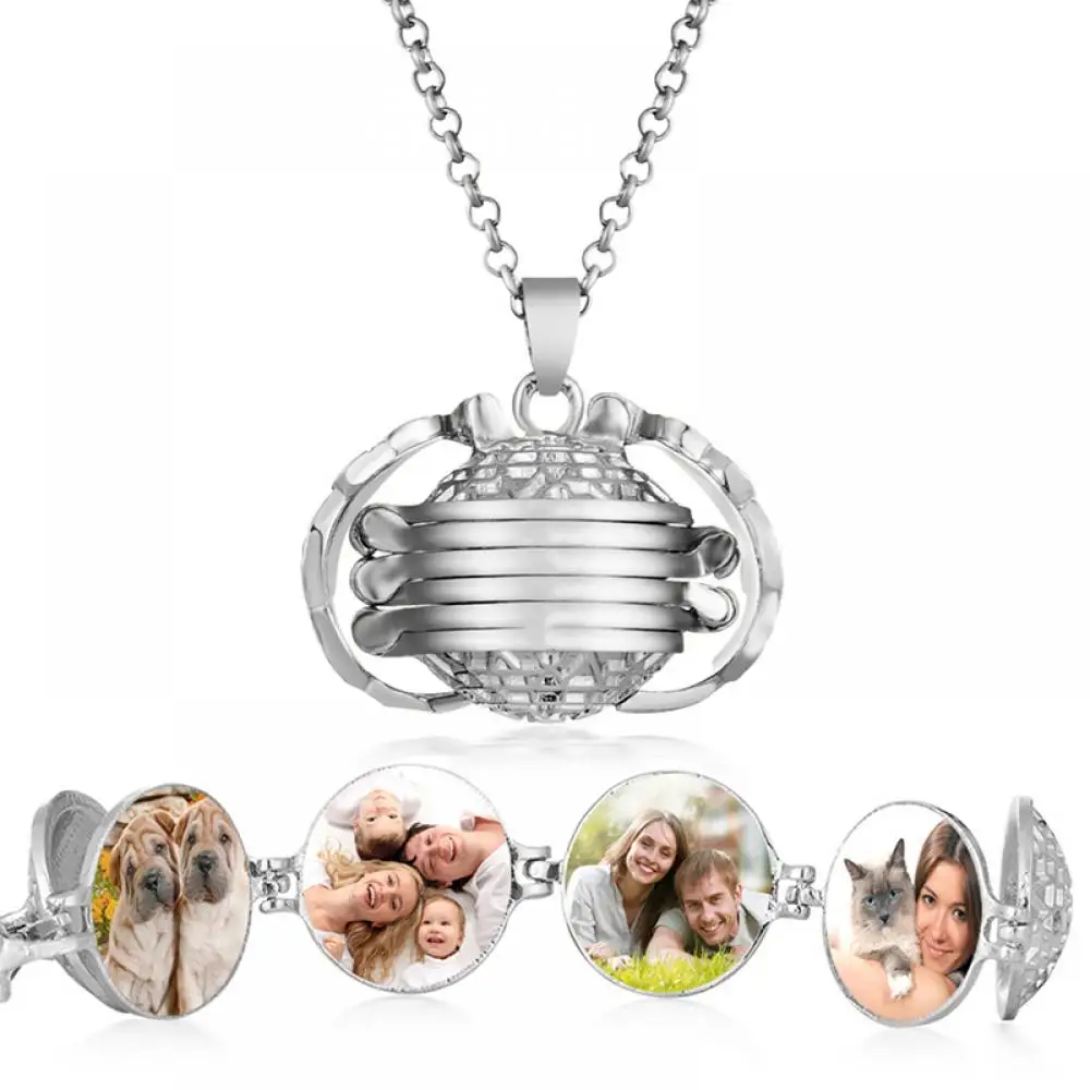 Индивидуальное складное ожерелье из сплава с фотографией друзей и близких