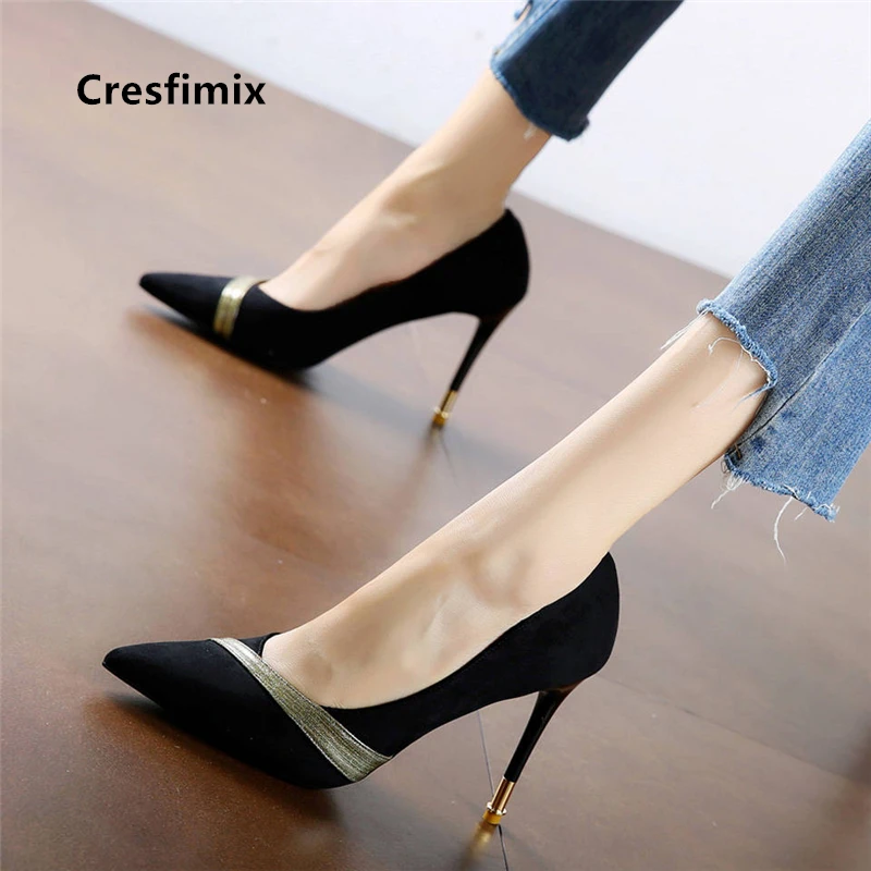 Туфли женские на шпильке черные для офиса a5828 | Обувь