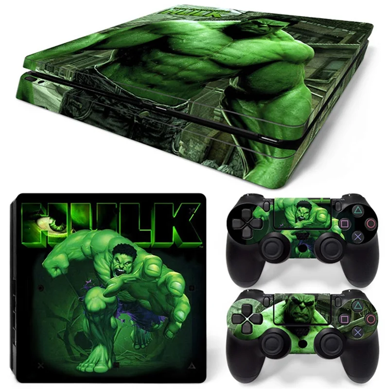 Виниловая наклейка Marvel Avengers для консоли PS4 Slim и 2 контроллера|Наклейки| |