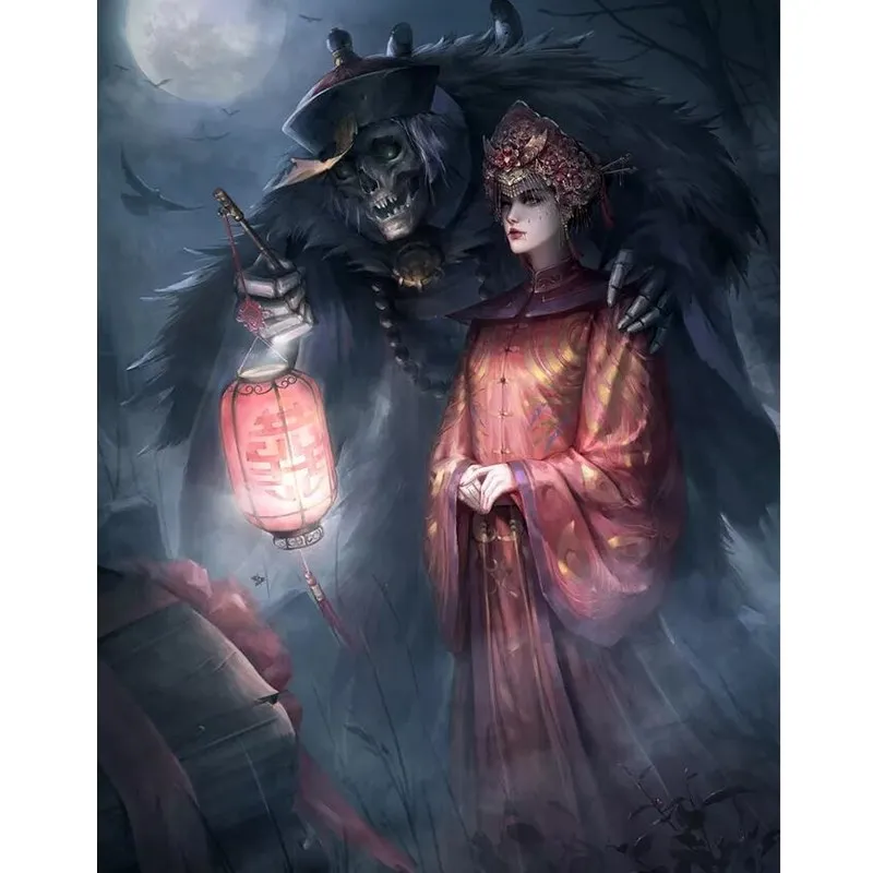 Алмазная живопись с китайским призраком невесты полное украшение сделай сам для