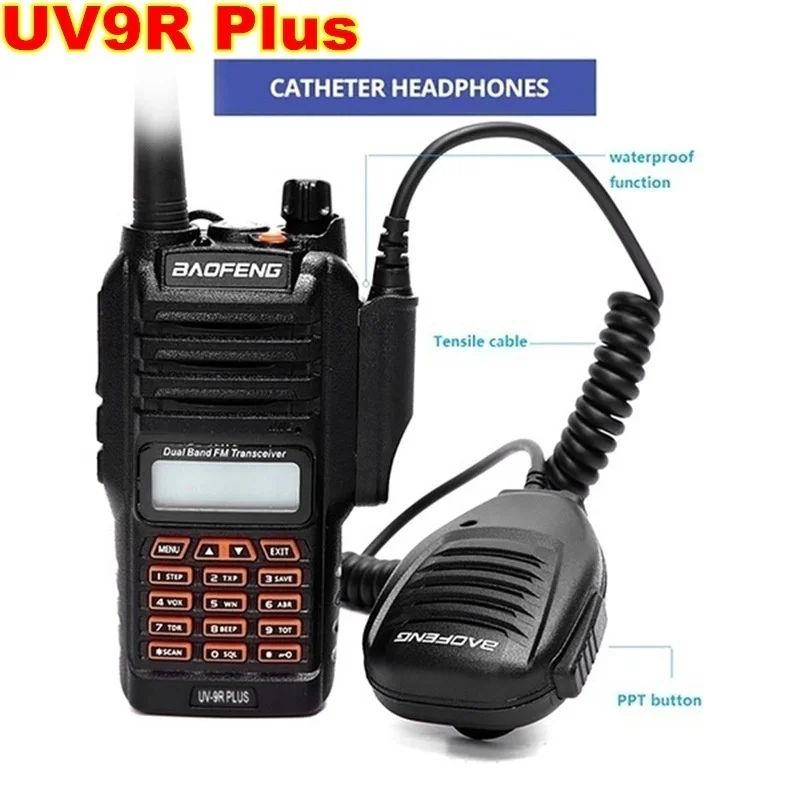 Baofeng UV-9R Plus(5rd Gen) рация 8 Вт 2800 мАч VHF UHF Двухдиапазонный портативный двухстороннее радио водонепроницаемый FM переносной цифровой