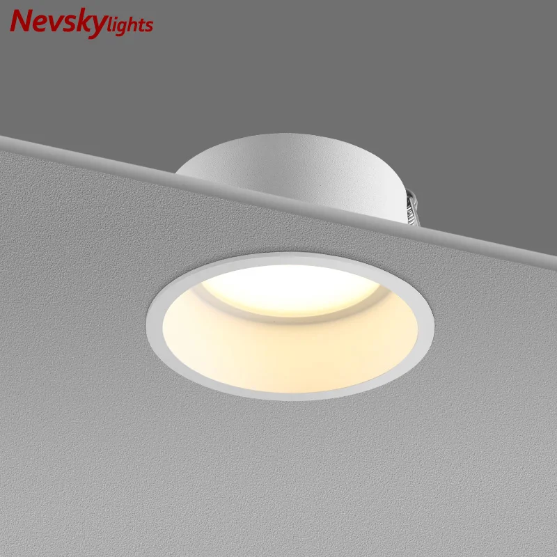Круглый глубокая чаша прожектора Гостиная Led Встраиваемые spotlamps Узкий край белый