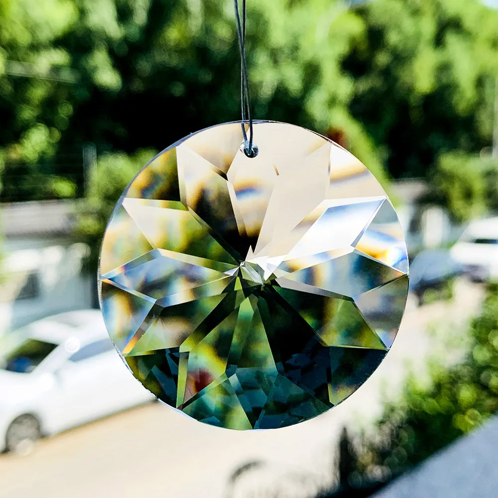 45mm Round Clear Crystal Prisms Flower Suncatcher Pendants Hanging for Chandelier Parts DIY Home Wedding Decor Accessories | Освещение