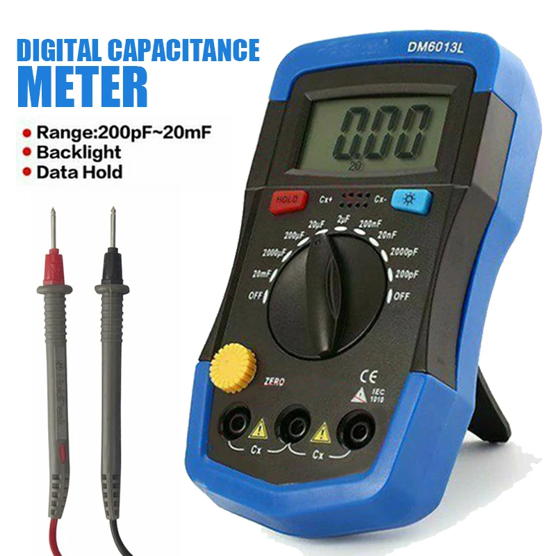 Testador de Capacitância Medidor de Circuito Lcd para Teste de Erro Medidor Digital Capacitância Capacitor Tester Display Análise Numérica mf uf