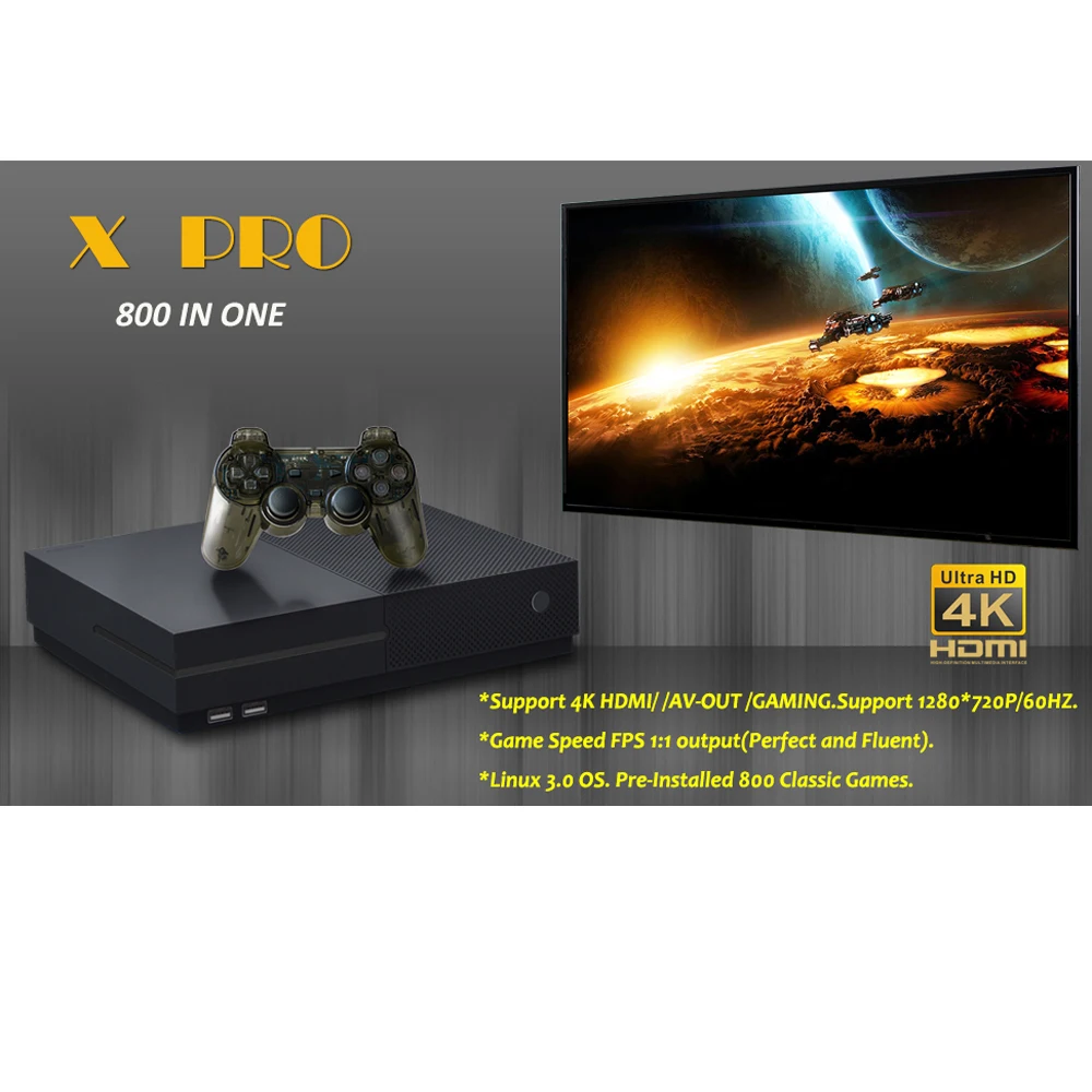 Игровая консоль HD 64 бит с поддержкой 4K TV выход Встроенные 800 игр для PS1/GBA Ретро