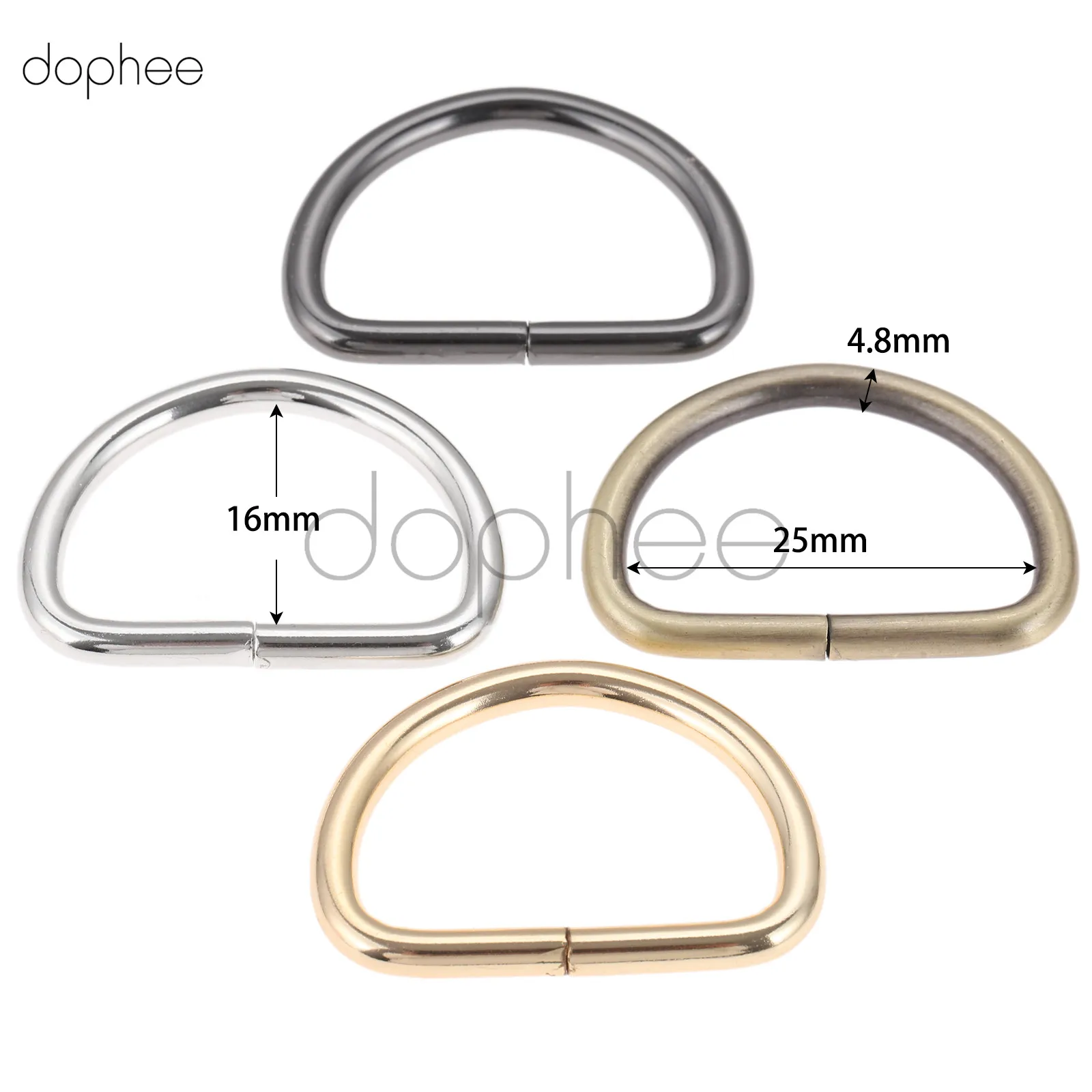 Dophee 10 шт. d-кольца 20 мм 25 мм 38 мм лямки мешки для обвязки аксессуары для одежды Розничная не сварочный Металл плоское кольцо ди