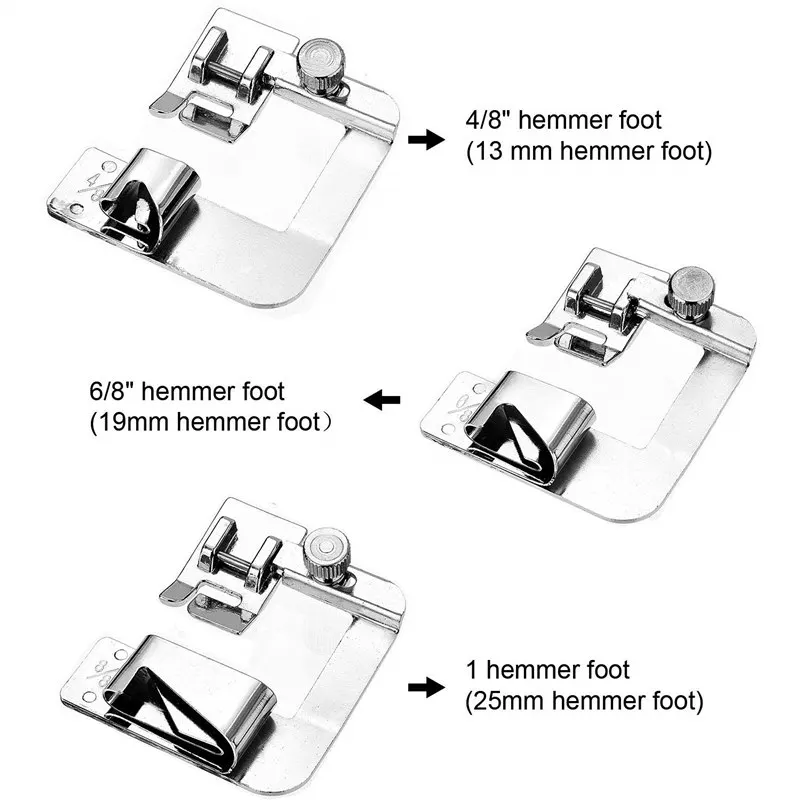 

1PC 13/19/22mm Domestic Sewing Machine Foot Presser Foot Rolled Hem Feet For Brother Singer Sewing Accessories 7YJ243