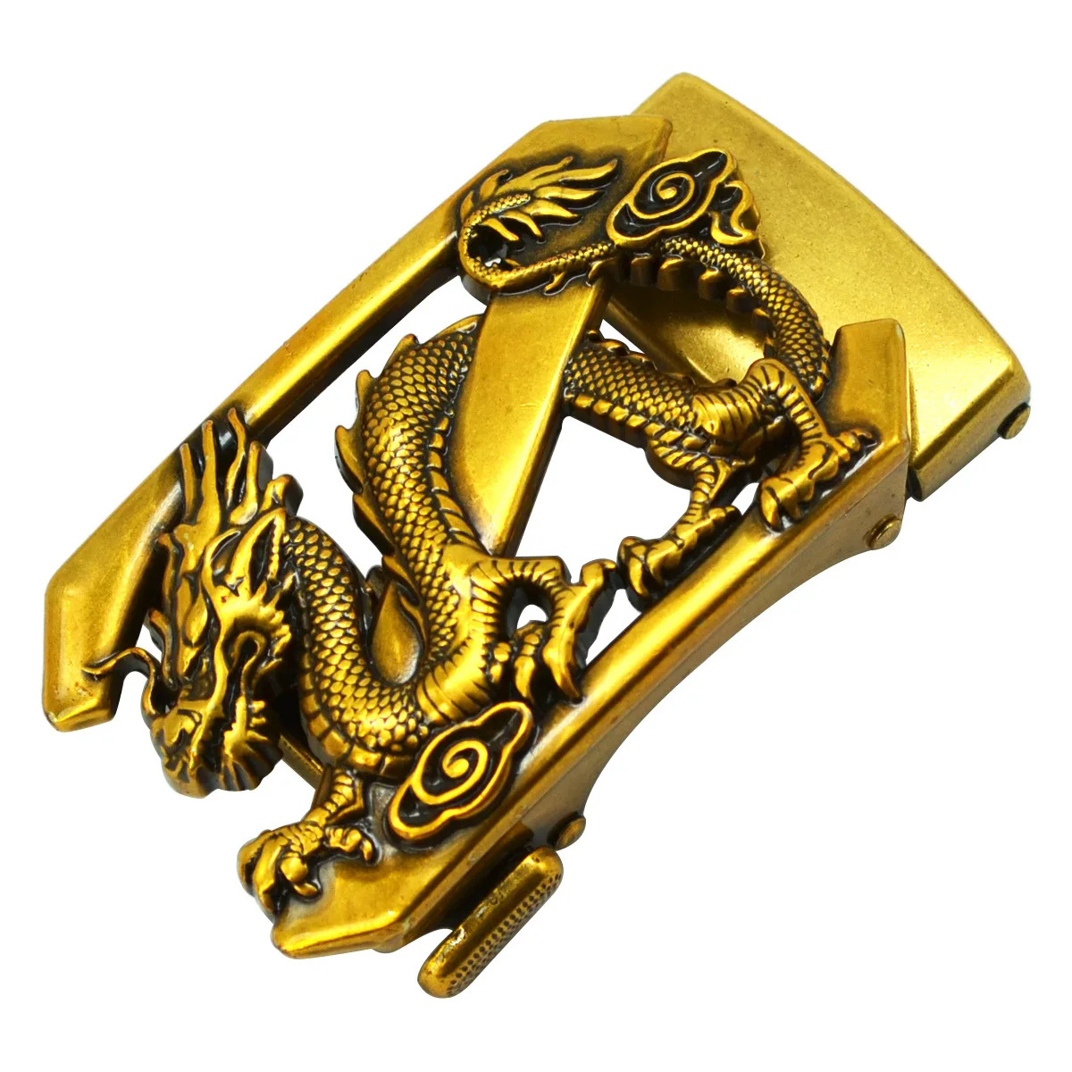 Мужской ремень с пряжкой в виде Золотого Дракона аксессуары для бизнеса Прямая